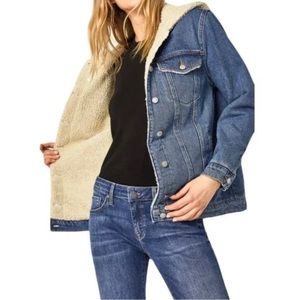 Mavi Jeans MINA faux sherpa hooded jean jacket